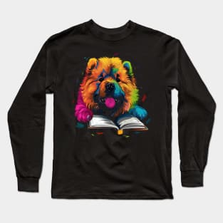 Chow Chow Reads Book Long Sleeve T-Shirt